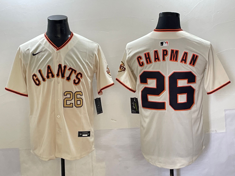 Men 2025 San Francisco Giants #26 Chapman cream Nike MLB Jersey style 34->san francisco giants->MLB Jersey